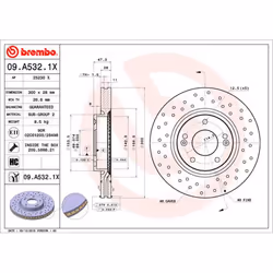 Disque de frein BREMBO XTRA LINE BREMBO 09.A532.1X, 1 pièce