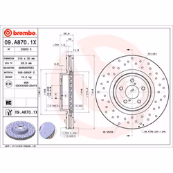 Disque de frein BREMBO XTRA LINE BREMBO 09.A870.1X, 1 pièce