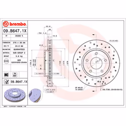 Disque de frein BREMBO XTRA LINE BREMBO 09.B647.1X, 1 pièce