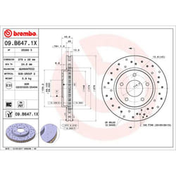 Disque de frein BREMBO XTRA LINE BREMBO 09.B647.1X, 1 pièce