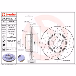 Disque de frein BREMBO XTRA LINE BREMBO 09.9172.1X, 1 pièce
