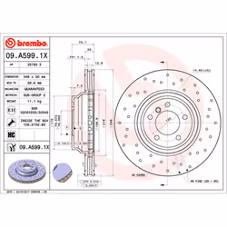 Disque de frein BREMBO XTRA LINE BREMBO 09.A599.1X, 1 pièce