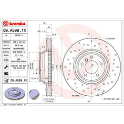 Disque de frein BREMBO XTRA LINE BREMBO 09.A599.1X, 1 pièce