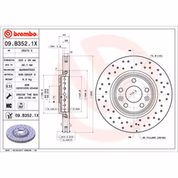 Disque de frein BREMBO XTRA LINE BREMBO 09.B352.1X, 1 pièce