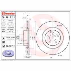 Disque de frein BREMBO 09A81721 avant, ventilé, à haute teneur en carbone, 1 pièce