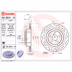 Disque de frein BREMBO XTRA LINE BREMBO 09.B041.1X, 1 pièce