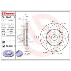 Disque de frein BREMBO XTRA LINE BREMBO 09.8665.1X, 1 pièce
