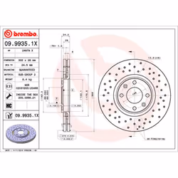 Disque de frein BREMBO XTRA LINE BREMBO 09.9935.1X, 1 pièce