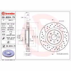 Disque de frein BREMBO XTRA LINE BREMBO 09.8004.7X, 1 pièce