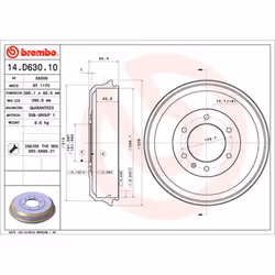 Tambour de frein BREMBO 14.D630.10