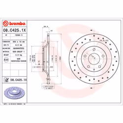 Disque de frein BREMBO XTRA LINE BREMBO 08.C425.1X, 1 pièce