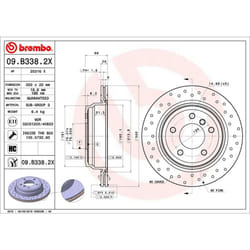 Disque de frein BREMBO XTRA LINE BREMBO 09.B338.2X, 1 pièce