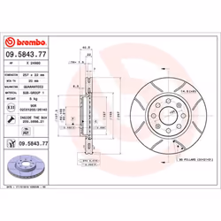 Disque de frein BREMBO MAX LINE BREMBO 09.5843.77, 1 pièce