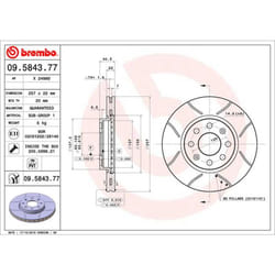 Disque de frein BREMBO MAX LINE BREMBO 09.5843.77, 1 pièce