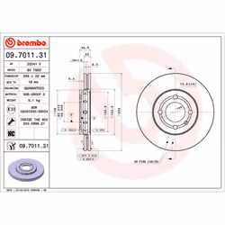 Disque de frein BREMBO 9701131 avant, ventilé, à haute teneur en carbone, 1 pièce