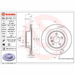Disque de frein BREMBO 09D11211 arrière, ventilé, à haute teneur en carbone, 1 pièce