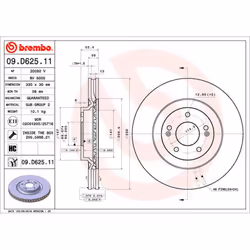Disque de frein BREMBO 09D62511 avant, ventilé, à haute teneur en carbone, 1 pièce - Vue supplémentaire 3