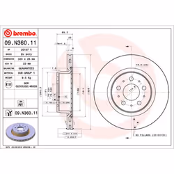 Disque de frein BREMBO 09N36011 avant, ventilé, 1 pièce