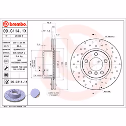 Disque de frein BREMBO XTRA LINE BREMBO 09.C114.1X, 1 pièce