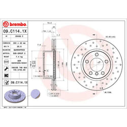 Disque de frein BREMBO XTRA LINE BREMBO 09.C114.1X, 1 pièce