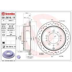 Disque de frein BREMBO XTRA LINE BREMBO 09.D618.1X, 1 pièce