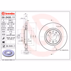 Disque de frein BREMBO 09D42011 arrière, ventilé, à haute teneur en carbone, 1 pièce