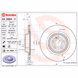 Disque de frein BREMBO 09.D984.11 1 pièce