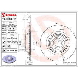 Disque de frein BREMBO 09.D984.11 1 pièce