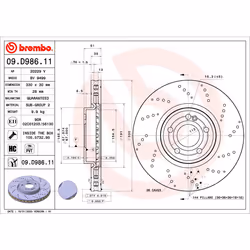 Disque de frein BREMBO 09.D986.11