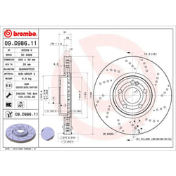Disque de frein BREMBO 09.D986.11