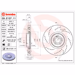 Disque de frein BREMBO 09.E137.11