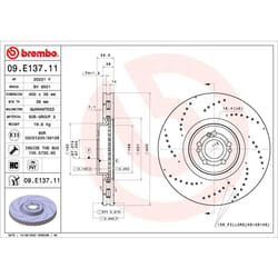 Disque de frein BREMBO 09.E137.11