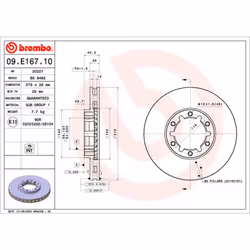 Disque de frein BREMBO 09.E167.10, 1 pièce