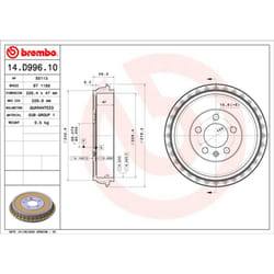 Tambour de frein BREMBO 14.D996.10