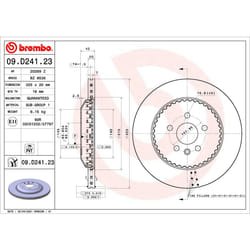 Disque de frein BREMBO 09.D241.23 arrière, ventilé, 1 pièce