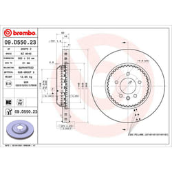 Disque de frein BREMBO 09D55023 avant, ventilé, à haute teneur en carbone, 1 pièce