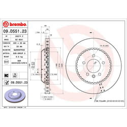 Disque de frein BREMBO 09D55123 arrière, ventilé, à haute teneur en carbone, 1 pièce