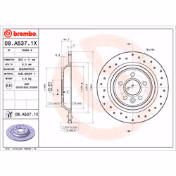 Disque de frein BREMBO XTRA LINE BREMBO 08.A537.1X, 1 pièce