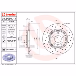 Disque de frein BREMBO XTRA LINE BREMBO 08.D060.1X, 1 pièce