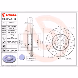 Disque de frein BREMBO XTRA LINE BREMBO 09.C547.1X, 1 pièce