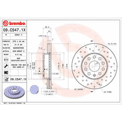 Disque de frein BREMBO XTRA LINE BREMBO 09.C547.1X, 1 pièce