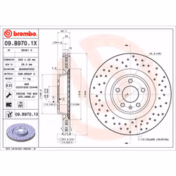 Disque de frein BREMBO XTRA LINE BREMBO 09.B970.1X, 1 pièce