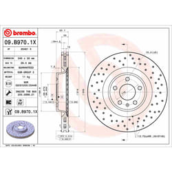 Disque de frein BREMBO XTRA LINE BREMBO 09.B970.1X, 1 pièce