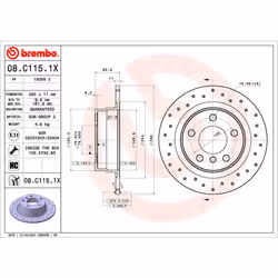 Disque de frein BREMBO XTRA LINE BREMBO 08.C115.1X, 1 pièce