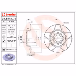 Disque de frein BREMBO 08.B413.75
