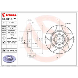 Disque de frein BREMBO 08.B413.75