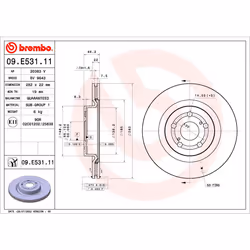 Disque de frein BREMBO 09.E531.11