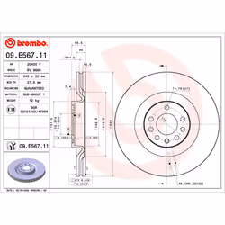 Disque de frein BREMBO 09.E567.11