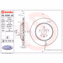 Disque de frein BREMBO 09.E028.23, 1 pièce