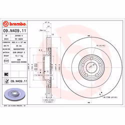 Disque de frein BREMBO 09.N409.11